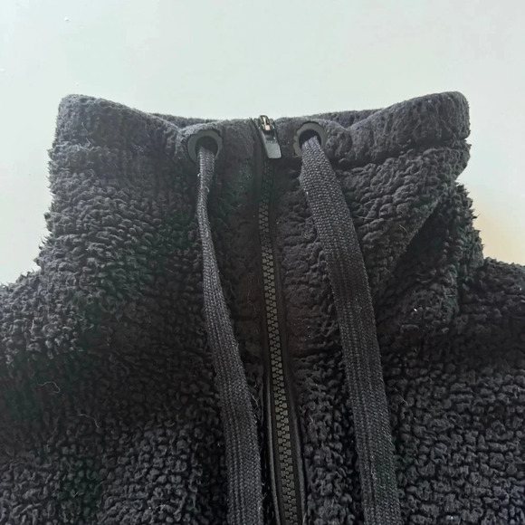 ATHLETA-Funnel Neck-Black-Sherpa Pullover- Cozy- Oversized-Athleisure-Women’s XS - Picture 5 of 14